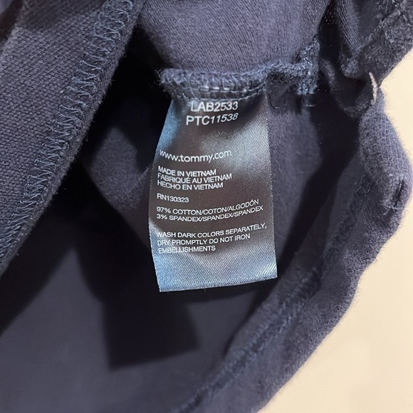 TOMMY HILFIGER Youth Boys Large Short Sleeve Polo Cotton Navy Red - Picture 3 of 6